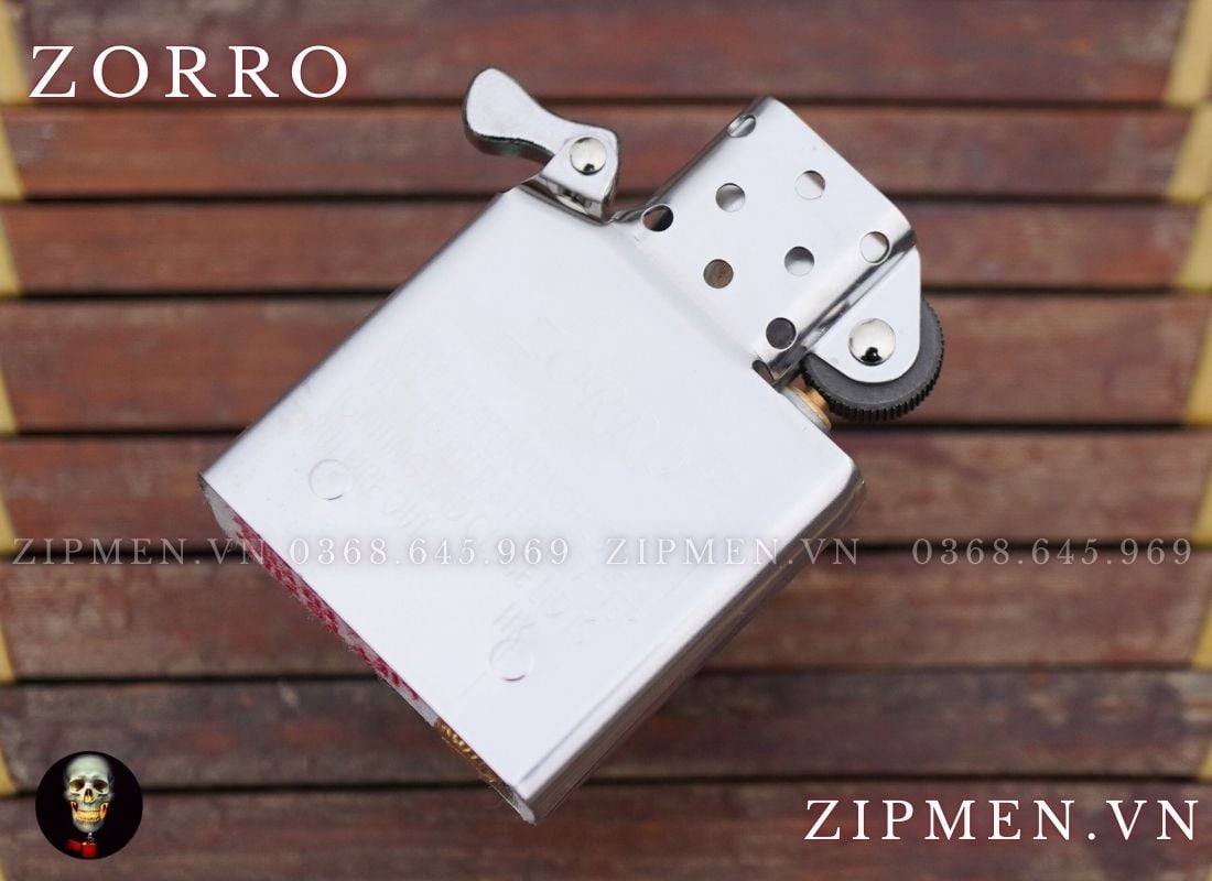 Bật lửa zorro brass đồng khối mạ chrome trắng bóng siêu bền giá rẻ
