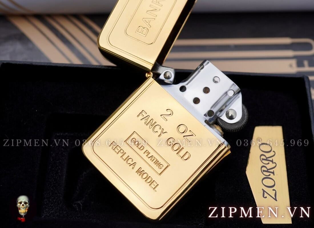 Bật lửa zorro xịn replica fancy gold giá rẻ | Bật lửa zorro chính hãng