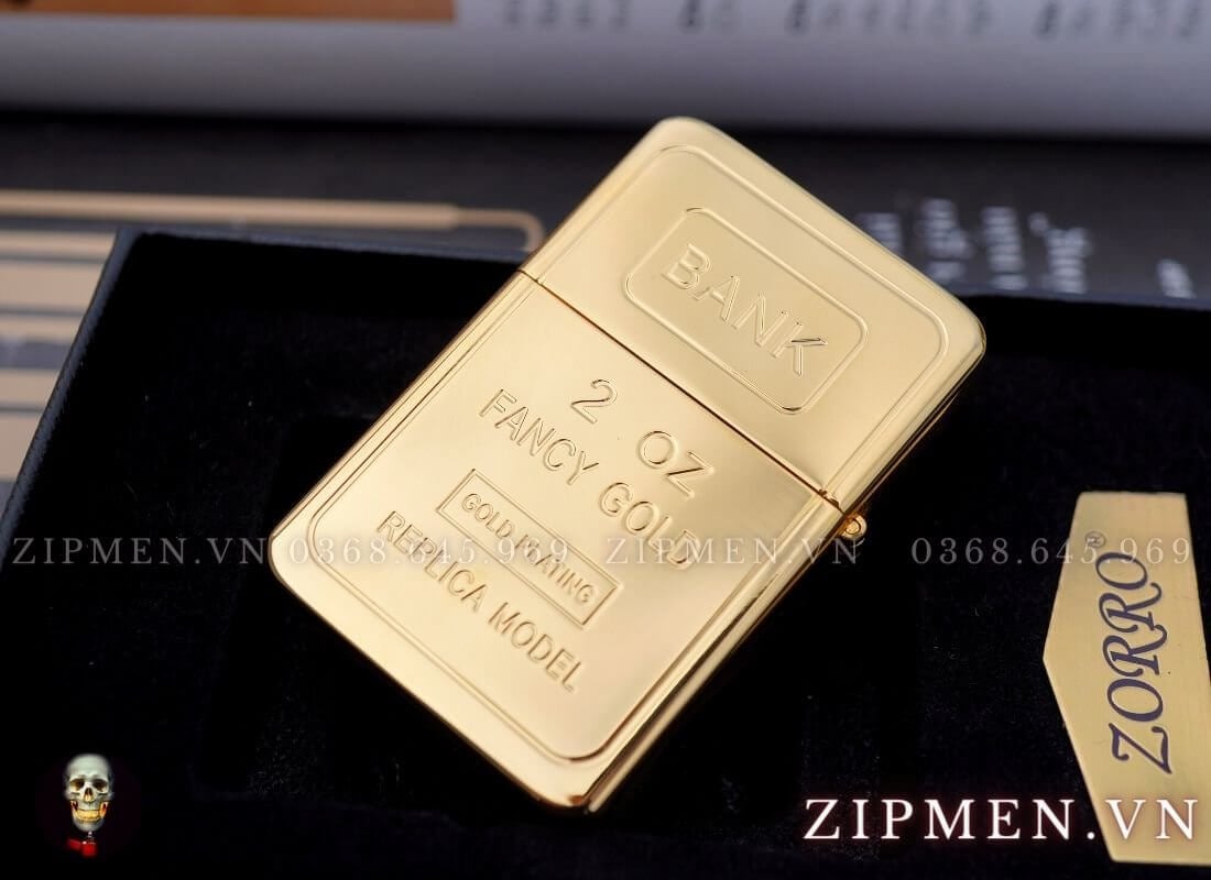 Bật lửa zorro xịn replica fancy gold giá rẻ | Bật lửa zorro chính hãng