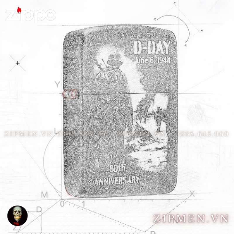 Bật lửa Zippo USA cao cấp limited D-DAY 80th Anniversary Collectible