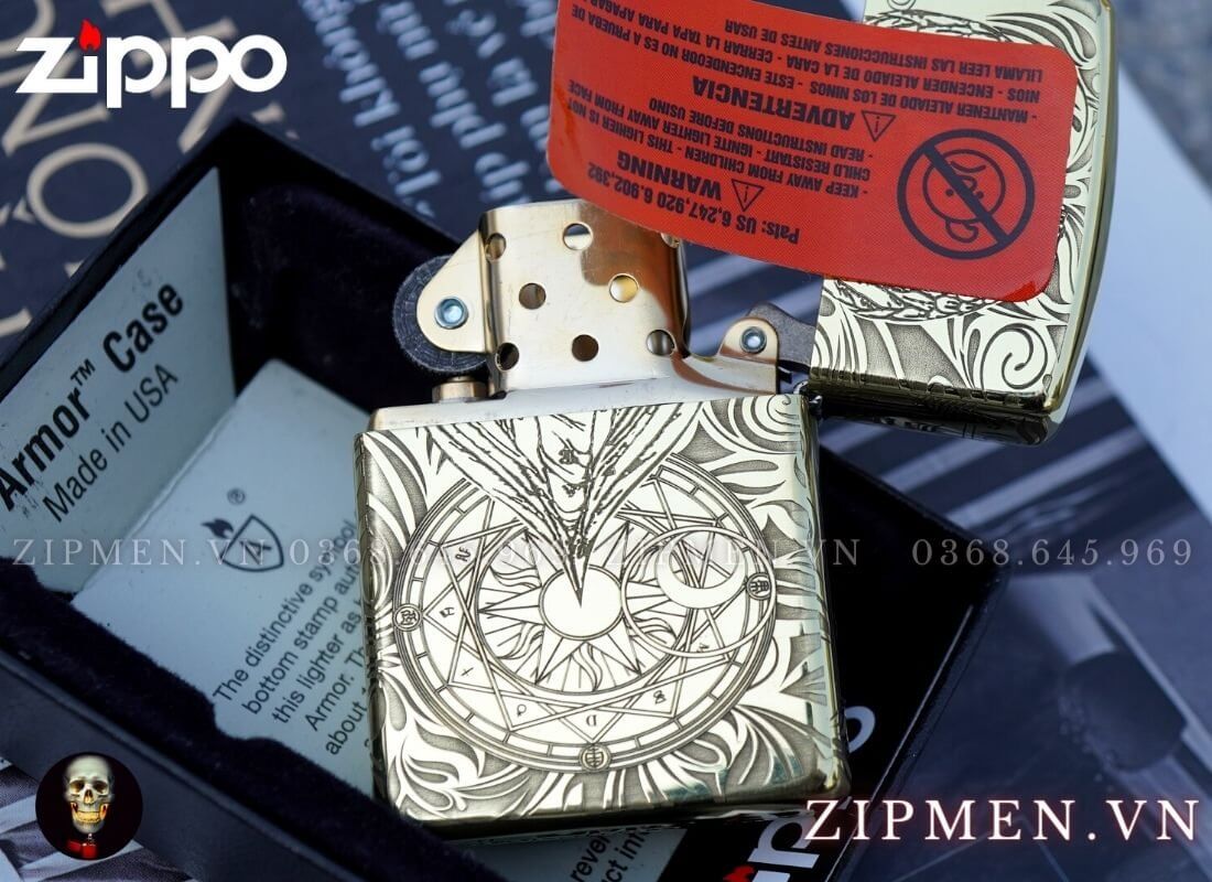 Bật lửa zippo mỹ chủ đề thiên thần hộ mệnh khắc ăn mòn 4 mặt | Bật lửa zippo chính hãng
