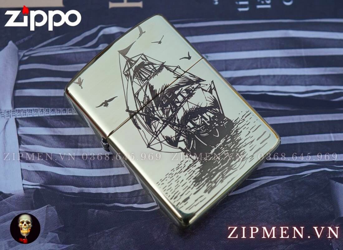 Bật lửa zippo armor chủ đề thuận buồm xuôi gió | bật lửa zippo chính hãng