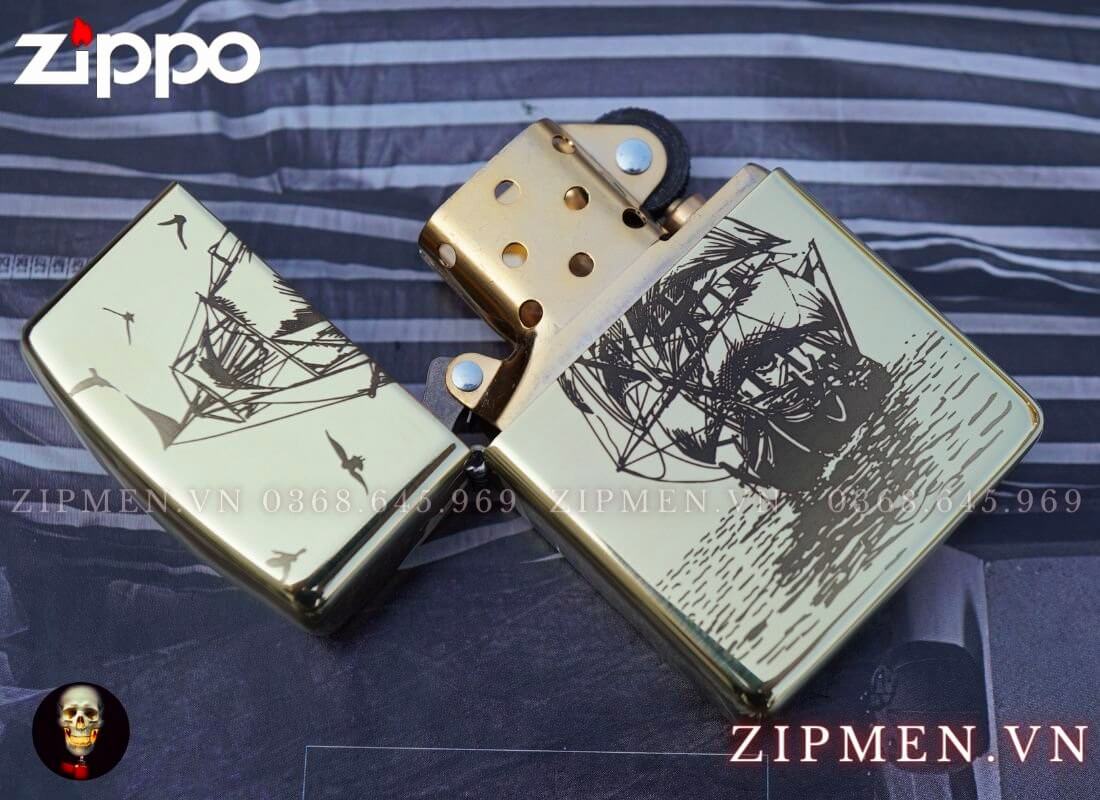 Bật lửa zippo armor chủ đề thuận buồm xuôi gió | bật lửa zippo chính hãng