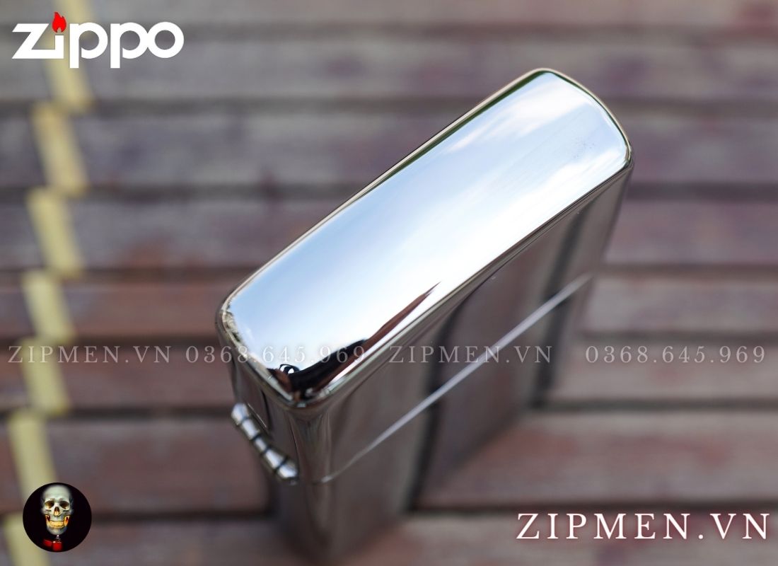 zippo chính hãng usa chrome khắc logo