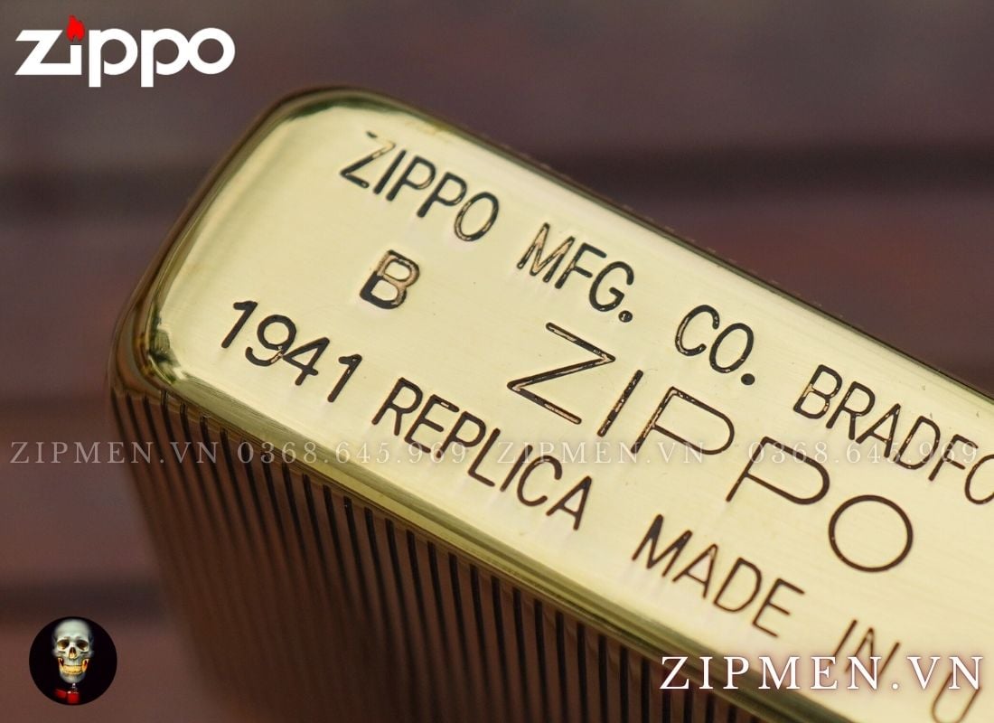 Hộp quẹt zippo replica 1941 kẻ sọc dưa Windproof Lighter