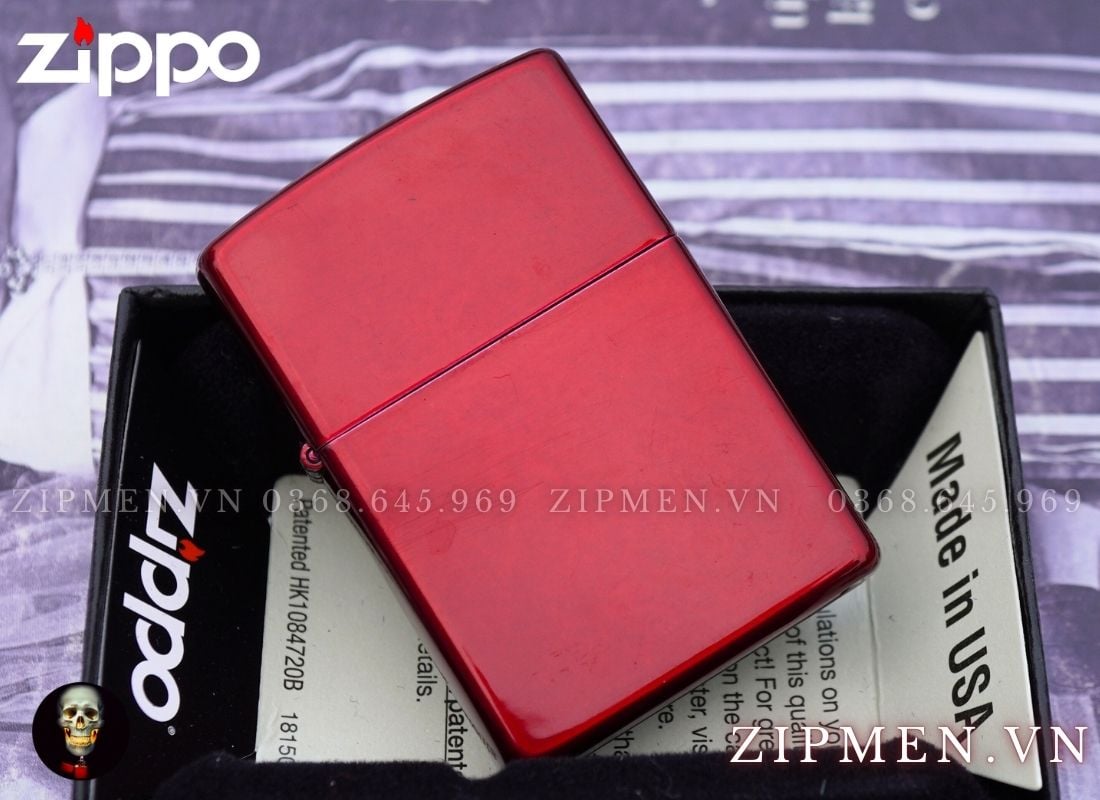 Zippo 21063 sơn tĩnh điện đỏ candy apple red chính hãng