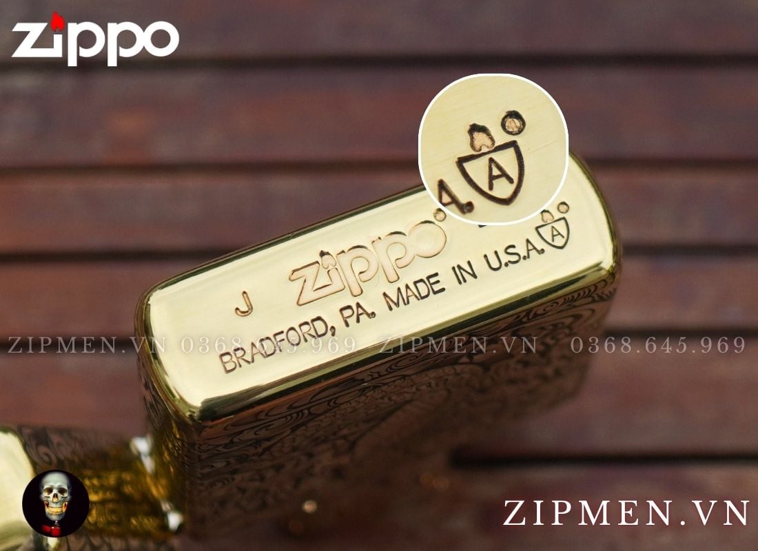 Hộp quẹt zippo armor chủ đề rồng vàng châu Á limited edition