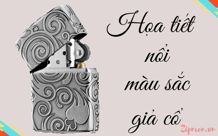 Hoạ tiết Zippo rất sắc xảo tinh tế