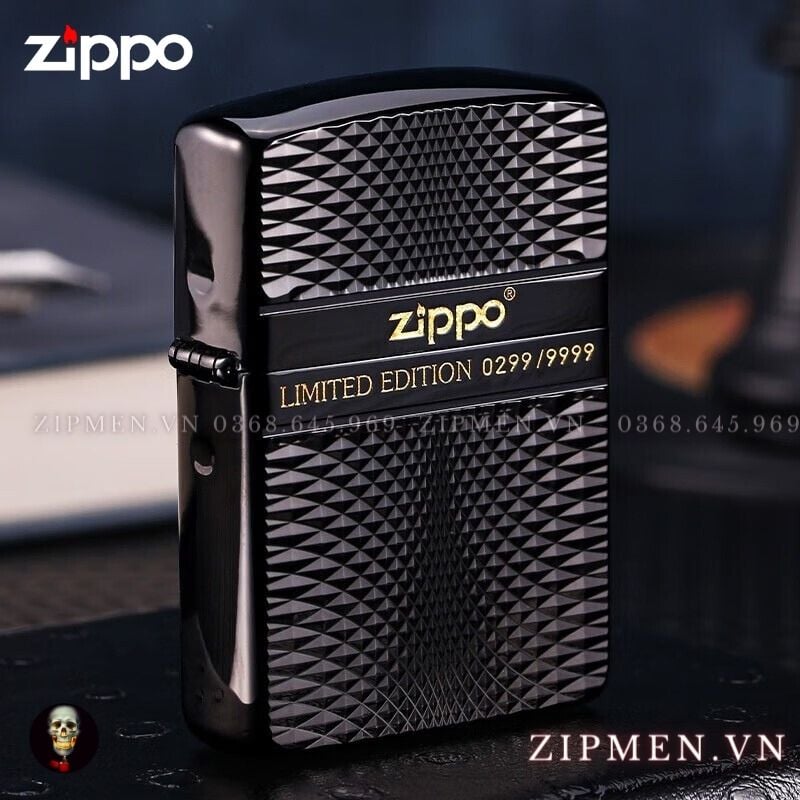 Bật lửa Zippo armor Ebony đen bóng xuất Nhật Bản limited