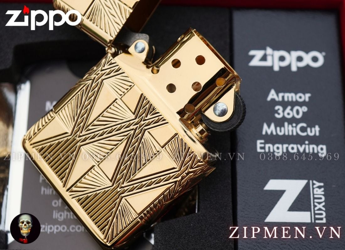 Zippo armor mạ vàng 24k