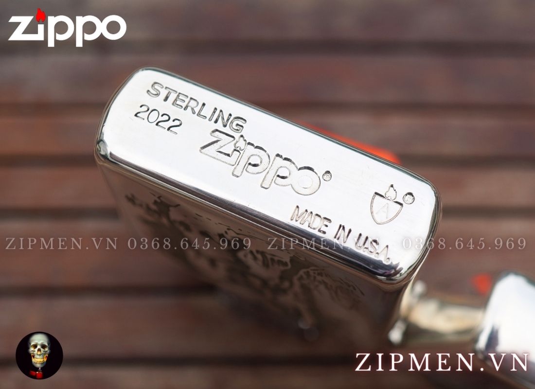 Zippo armor bạc khối mã đáo thành công