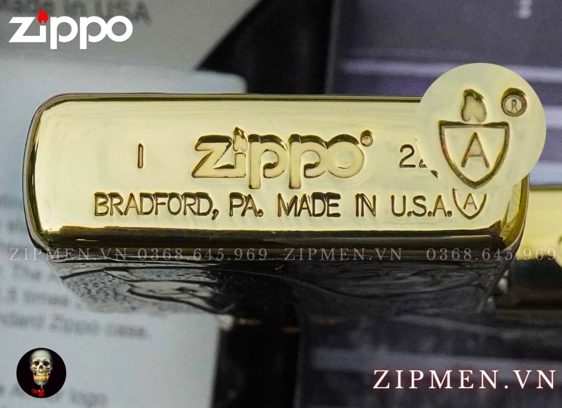 Bật lửa Zippo armor xuất Nhật Bản khắc nổi 3D hình cô gái và con rắn