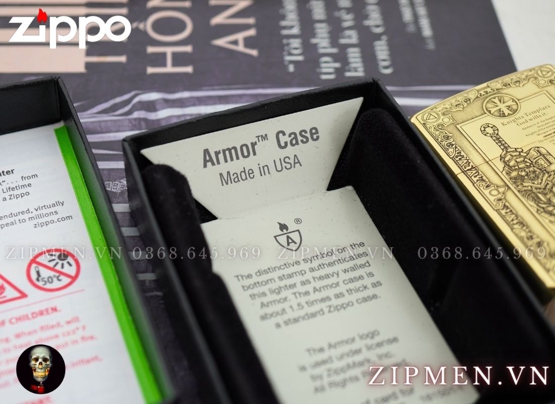 zippo USA Armor hiệp sỹ trung cổ God Wills It
