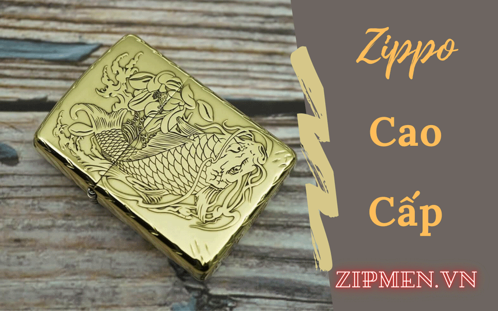 Zippo cao cấp cá chép hoá rồng.