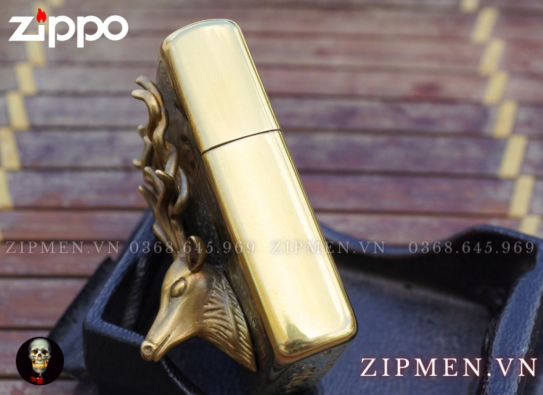 Zippo USA xuất Nhật cao cấp emblem đầu hươu
