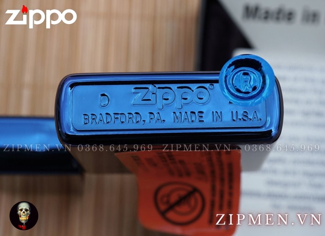 Zippo thuận buồm xuôi gió xanh saphire