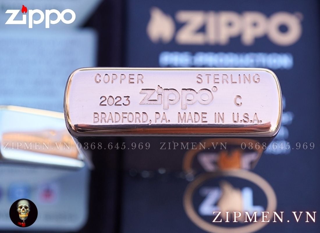 zippo lưỡng kim bạc khối đồng đỏ