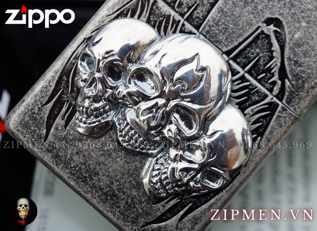 Zippo cao cấp chủ đề đầu lâu