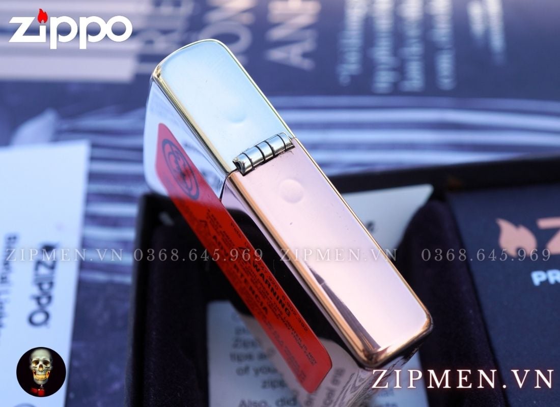 zippo lưỡng kim bạc khối đồng đỏ