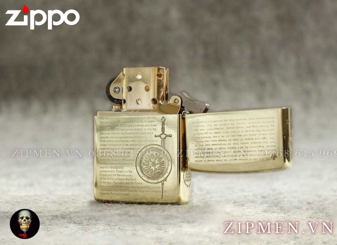 Bật lửa zipo usa chủ đề 300 chiến binh 300 chiến binh sparta cao cấp
