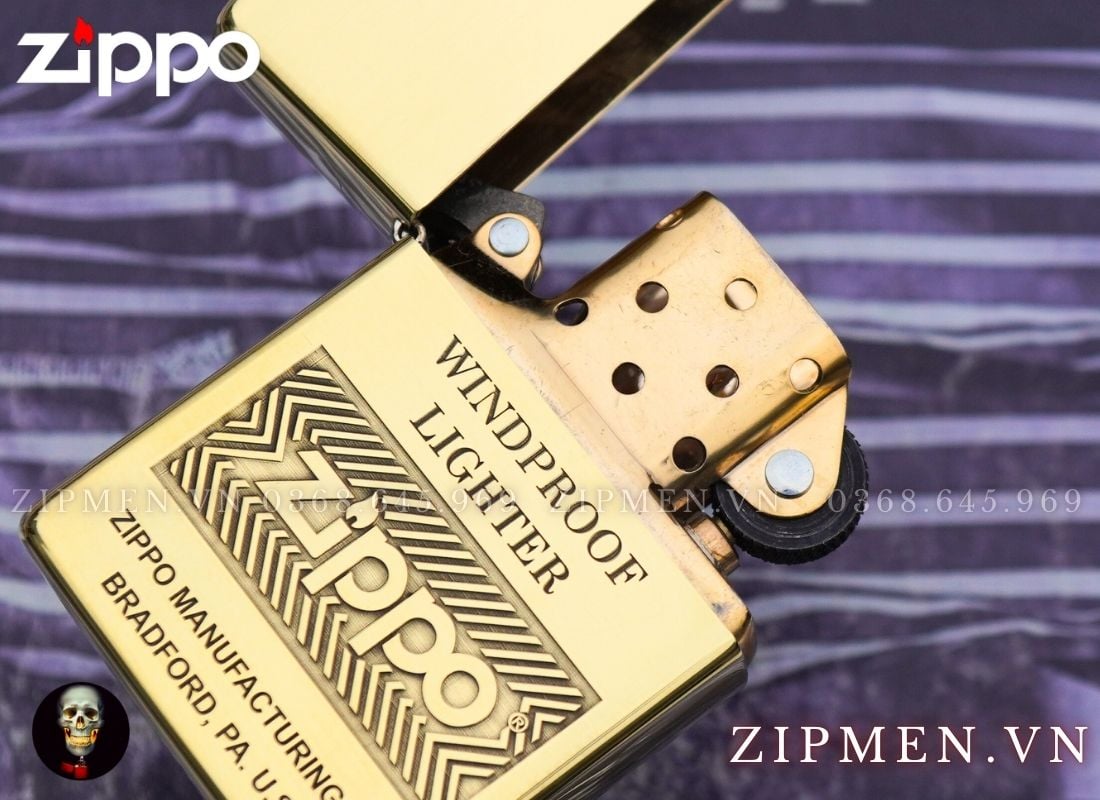 Zippo Windproof đồng thau logo zippo giá rẻ
