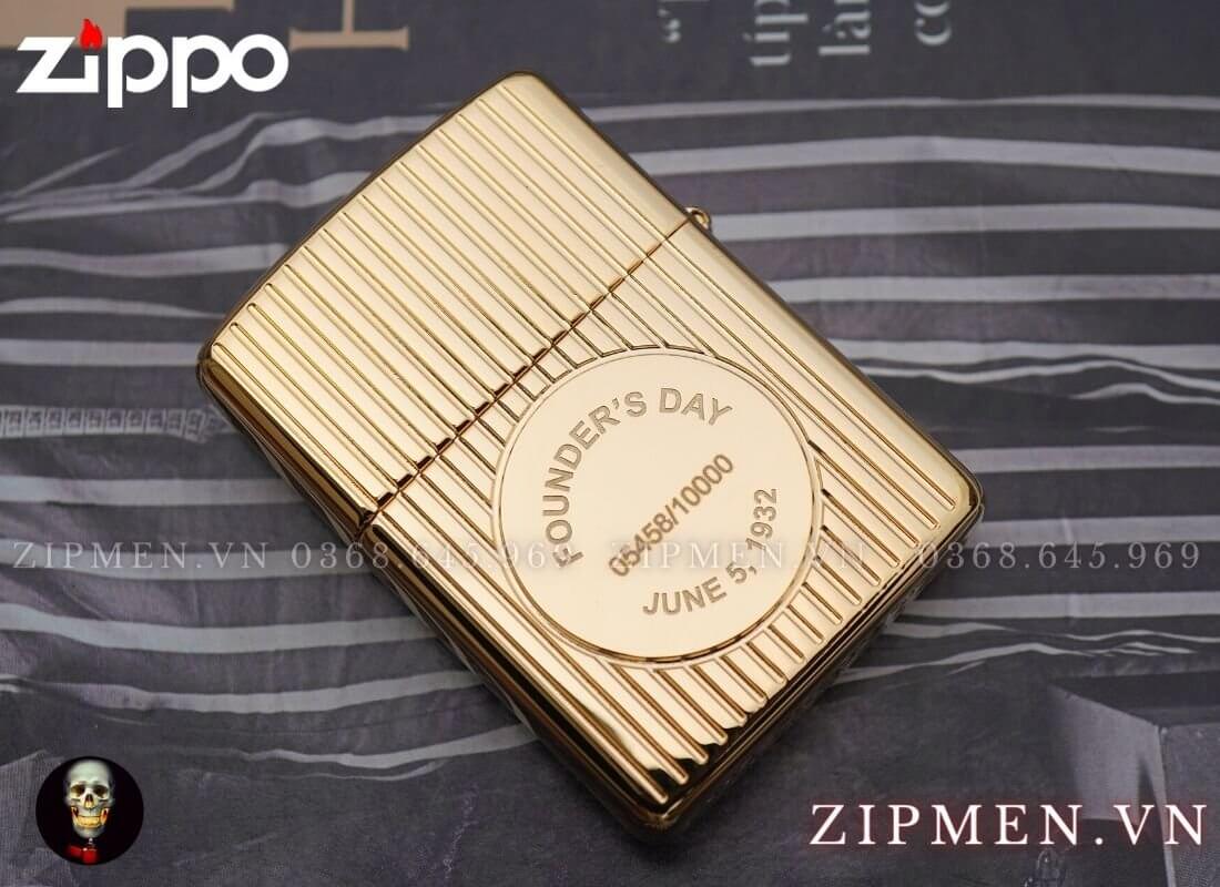 Zippo Founder’s Day 2021 Gold Plated Zippo 49631 mạ vàng 18K ZIPMEN