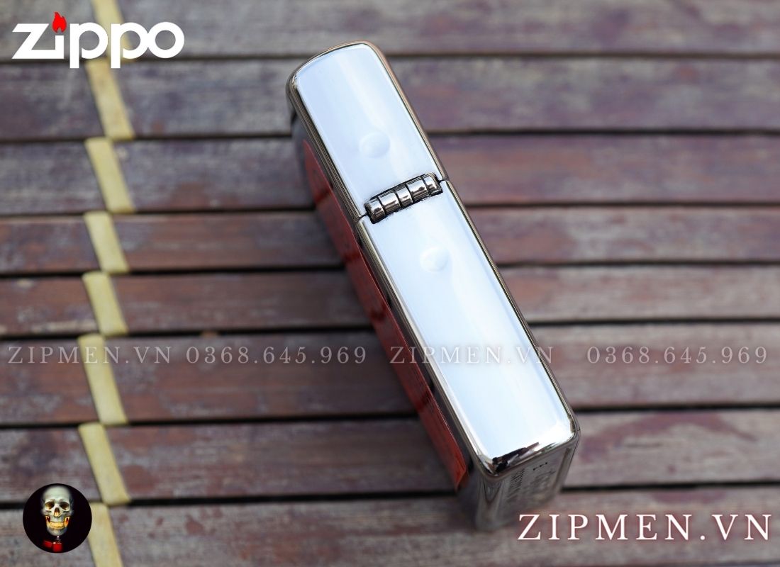 zippo chính hãng usa chrome khắc logo