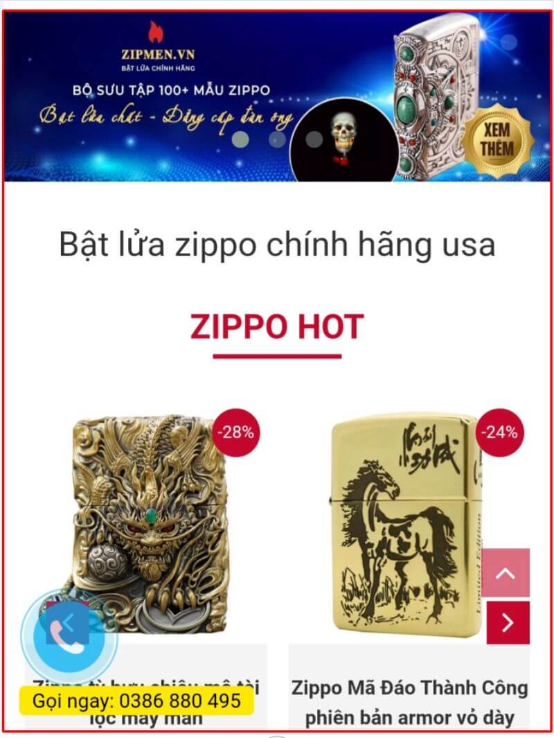 cửa hàng zippo tại hà nội