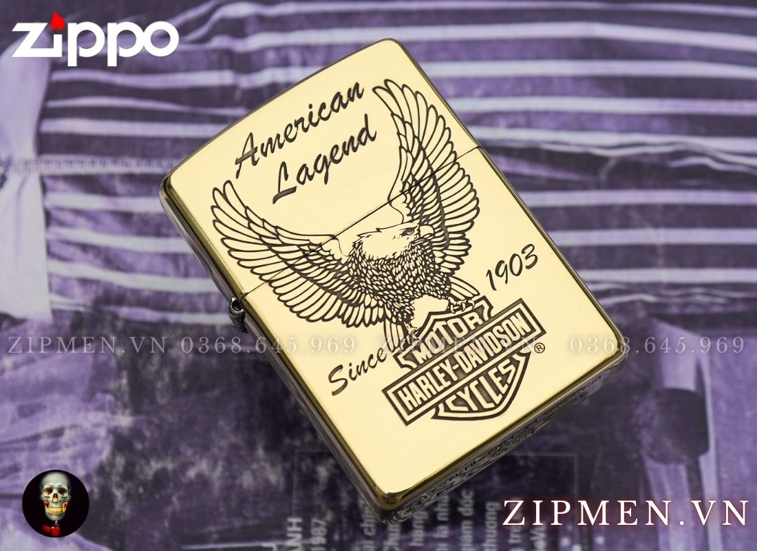 Bật lửa zippo armor Motor harley davidson đại bàng