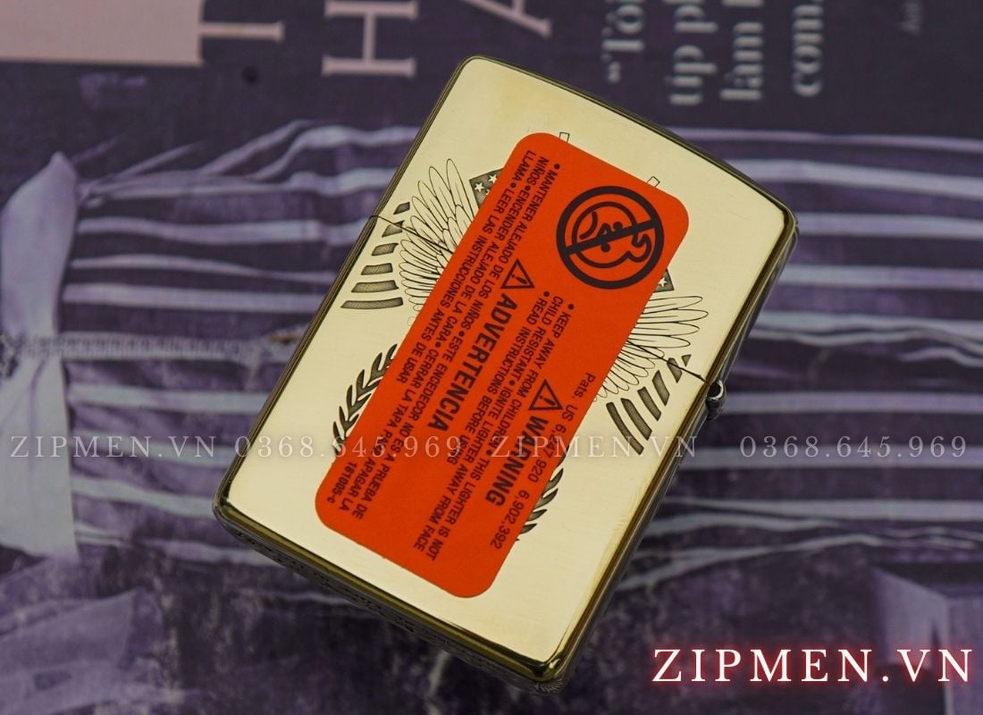 Zippo armor khắc nổi chủ đề Đại Bàng Mỹ Limited