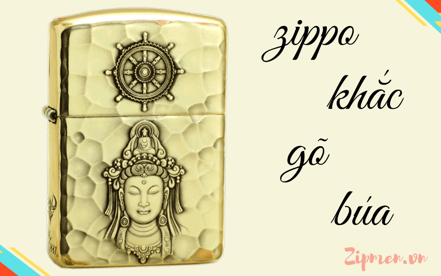 Zippo khắc gõ búa chủ đề phật giáo