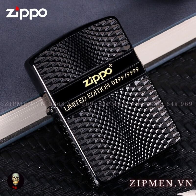 Bật lửa Zippo armor Ebony đen bóng xuất Nhật Bản limited