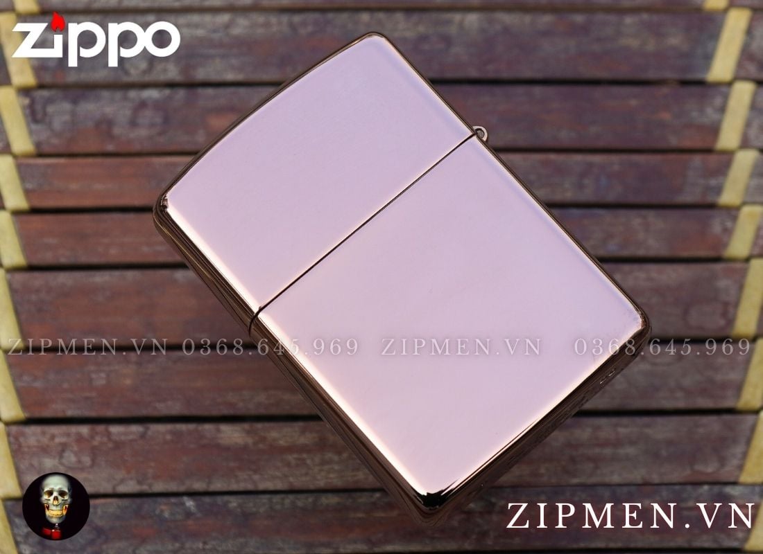 Zippo 49703 mạ vàng hồng design hoa văn carved