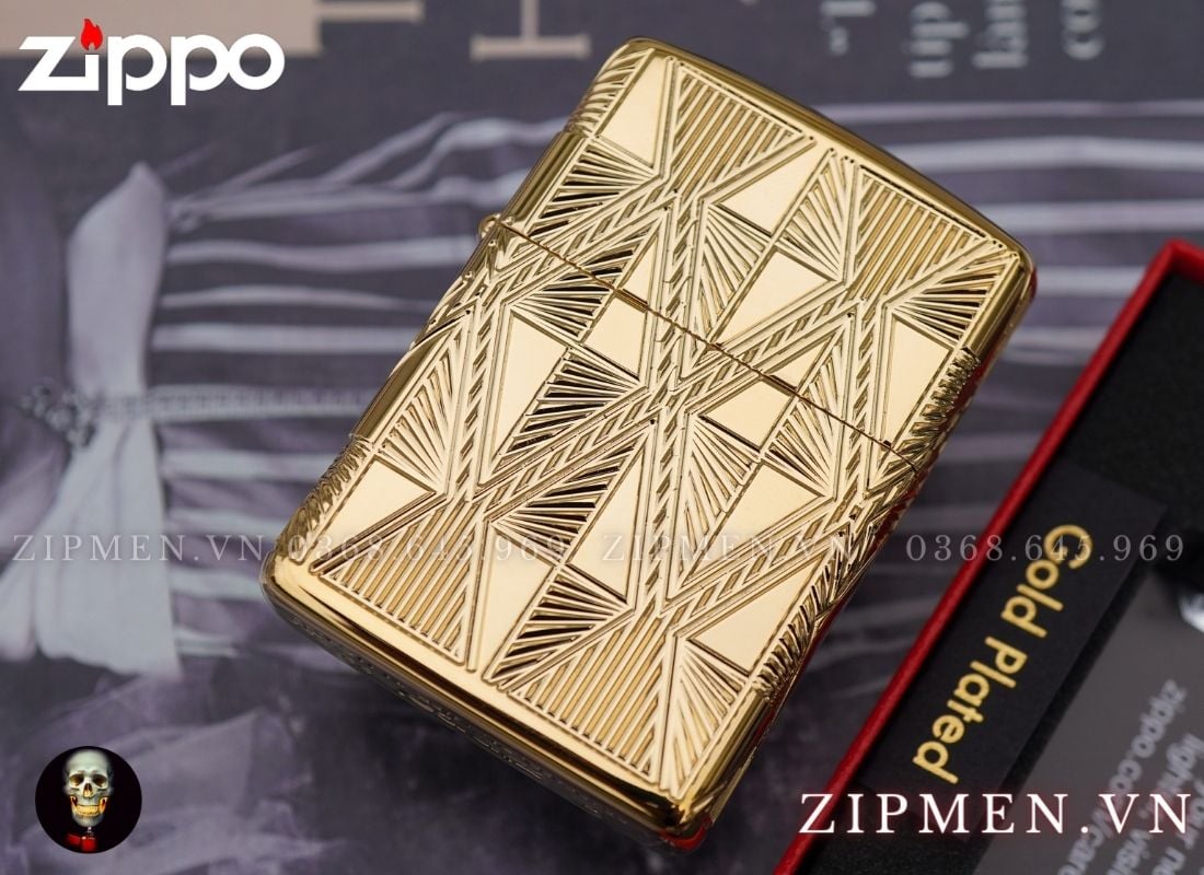 Zippo armor mạ vàng 24k