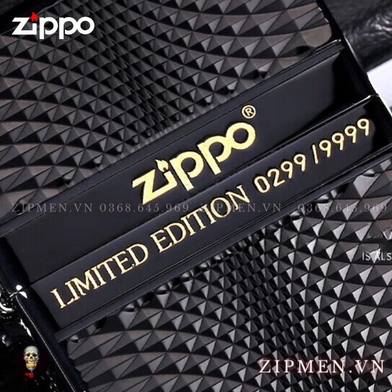 Bật lửa Zippo armor Ebony đen bóng xuất Nhật Bản limited