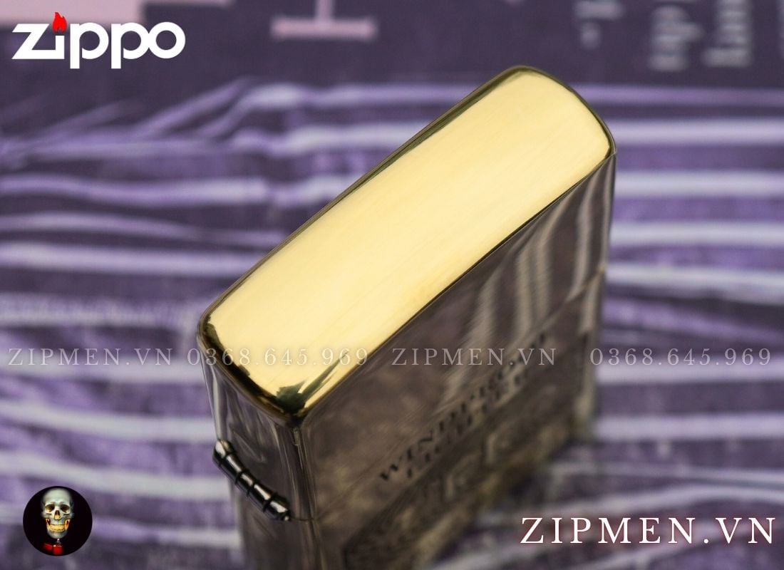 Zippo Windproof đồng thau logo zippo giá rẻ