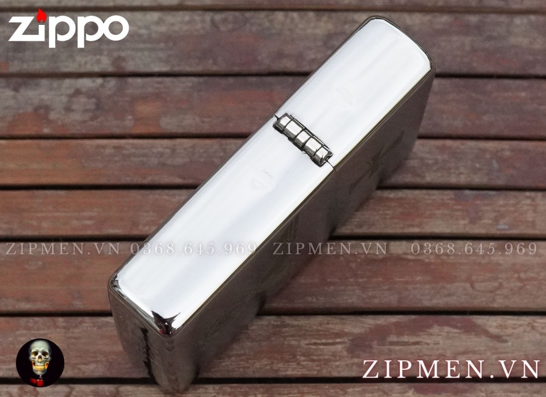 Bật lửa zippo vintage tái bản 1937 logo Đức Quốc Xã trắng nhám