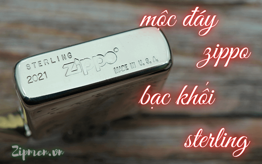 Mộc đáy Zippo sterling bạc khối