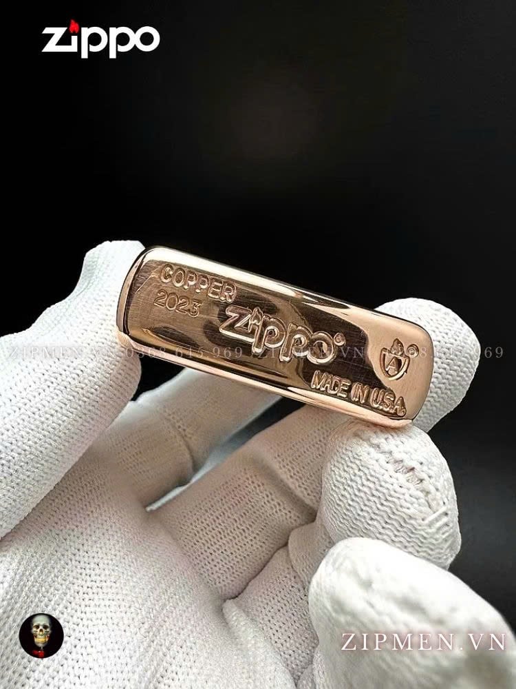 zippo armor coty 2023 đồng đỏ nguyên khối