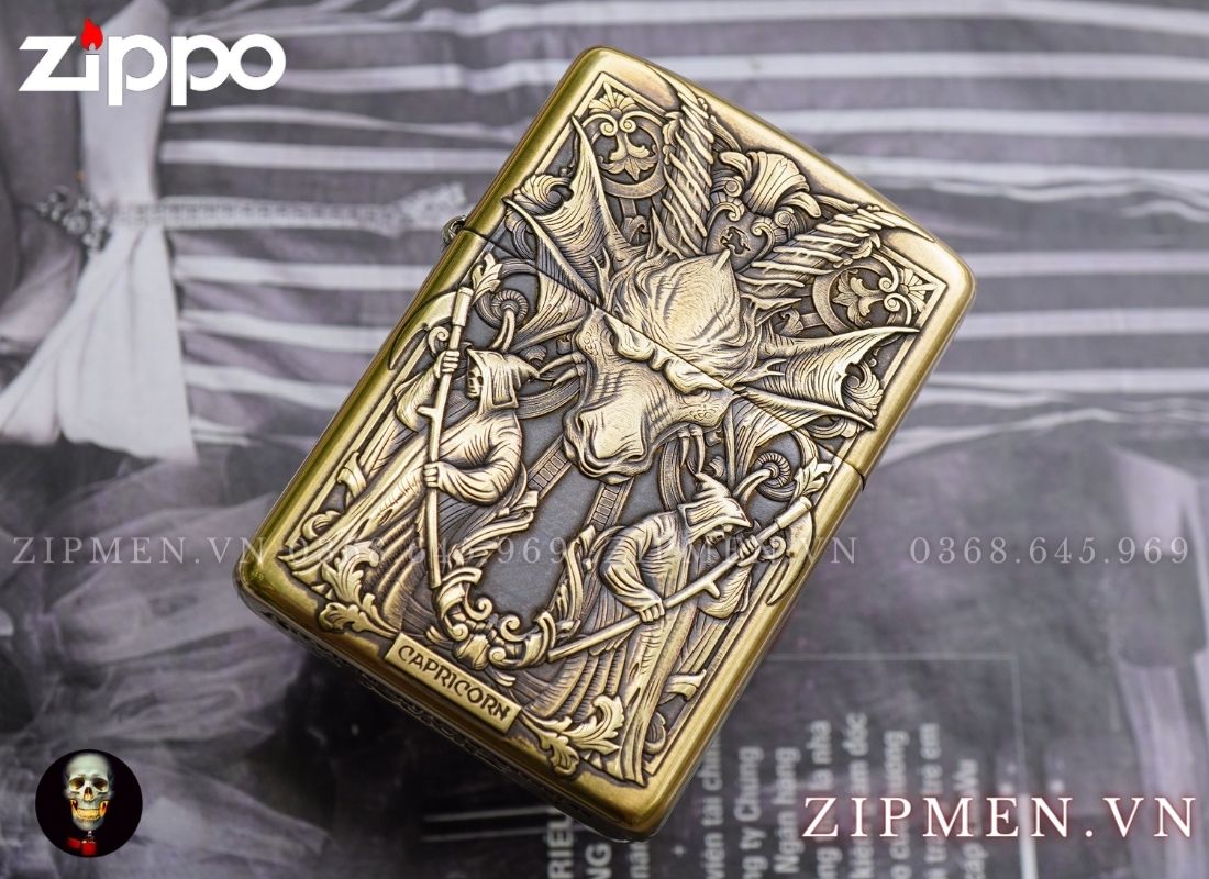 Zippo Armor xuất Nhật chủ đề cung Ma Kết