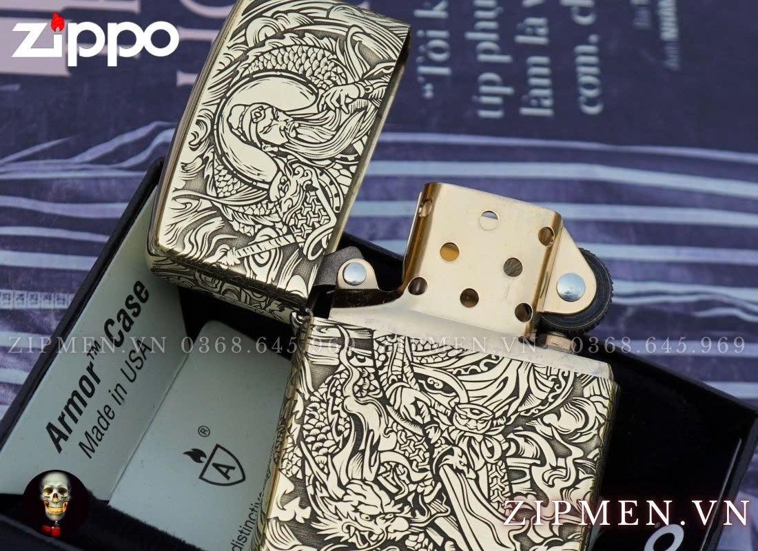 zippo USA chính hãng khắc hình Quan Vân Trường