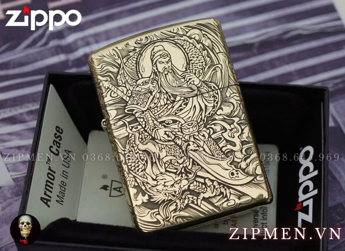 zippo USA chính hãng khắc hình Quan Vân Trường