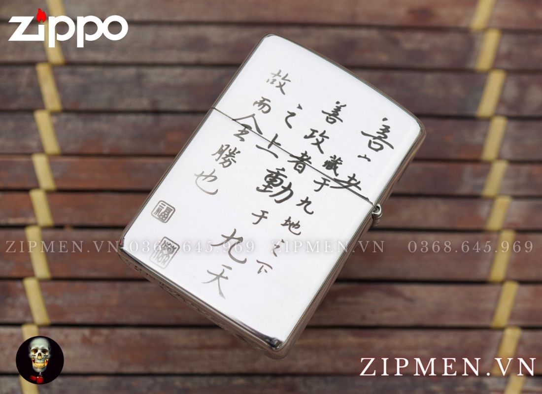 Zippo armor bạc khối mã đáo thành công