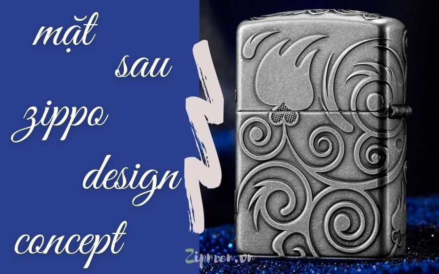 Mặt sau Zippo armor vòng xoáy lửa