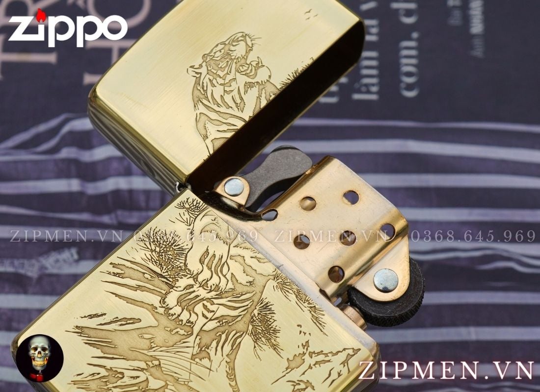 zippo chủ đề hổ thượng sơn chính hãng