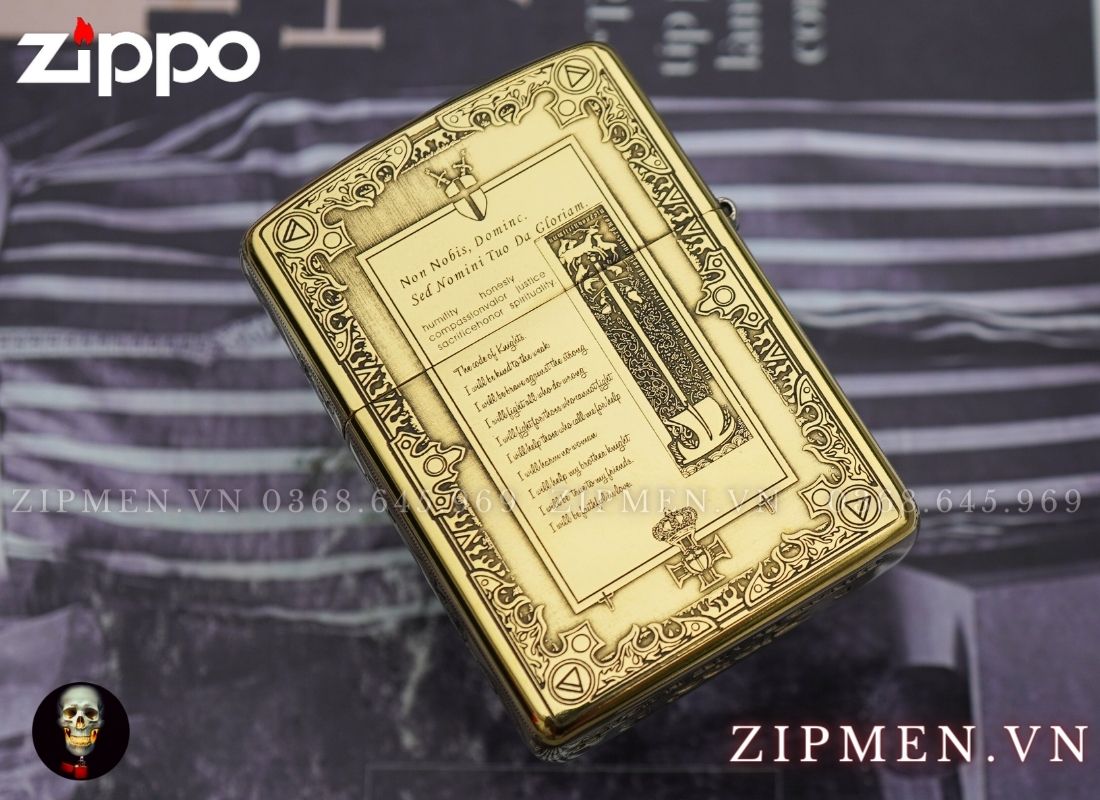 zippo USA Armor hiệp sỹ trung cổ God Wills It