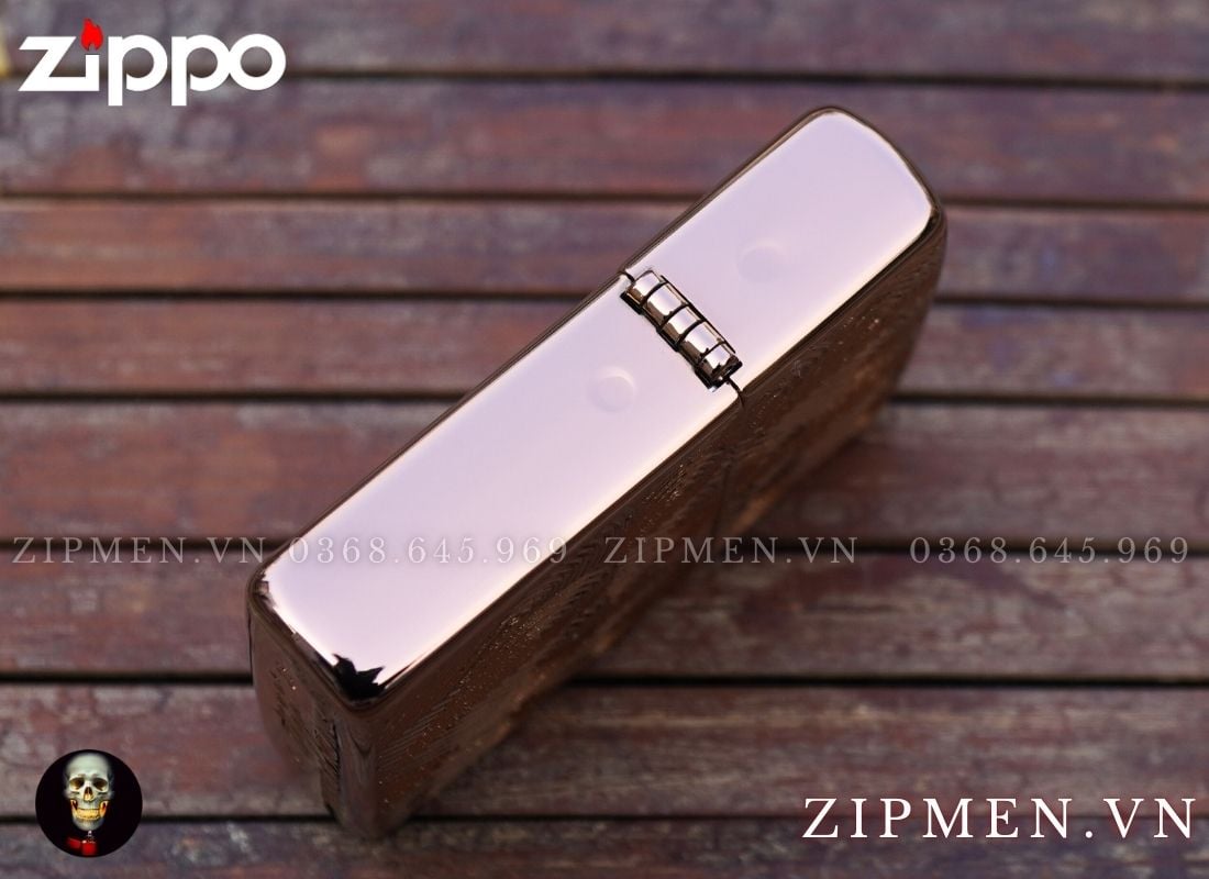 Bật lửa zippo armor mạ vàng hồng design trái tim