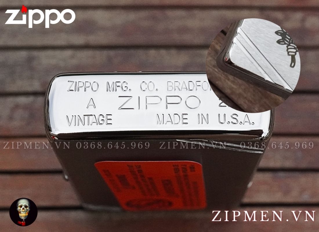 bật lửa zippo vintage tái bản 1937 trắng nhám logo quốc huy hoa kỳ