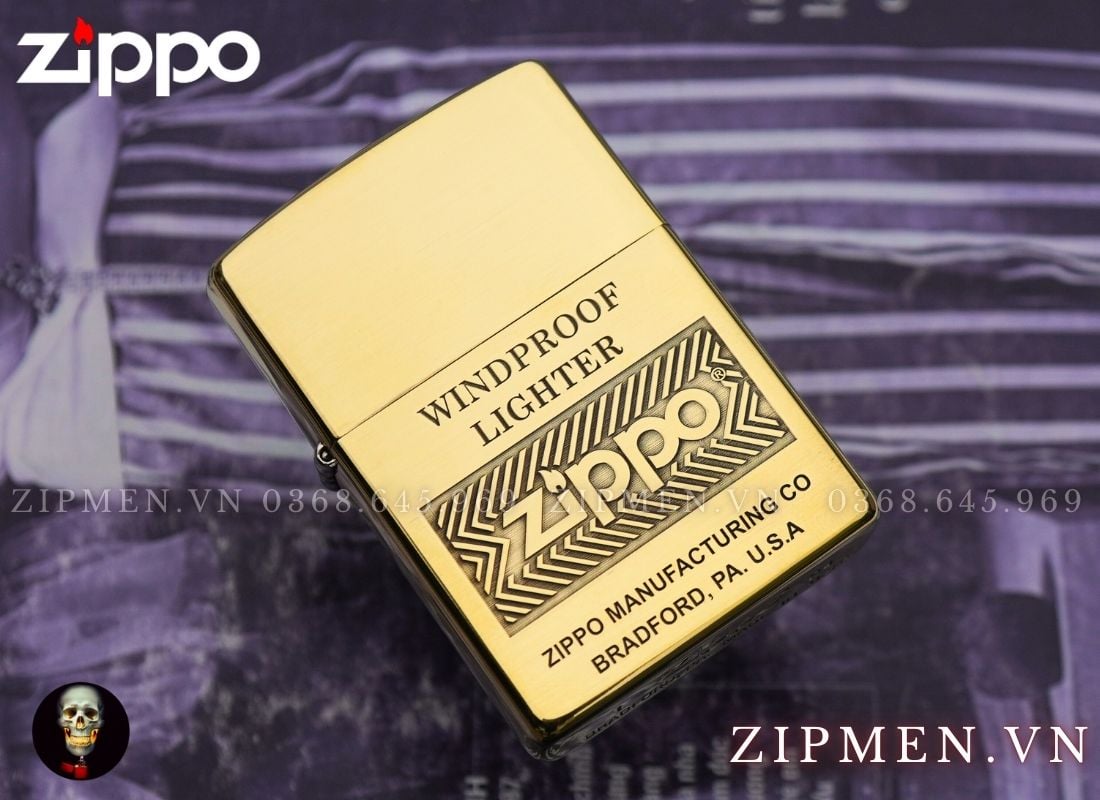 Zippo Windproof đồng thau logo zippo giá rẻ