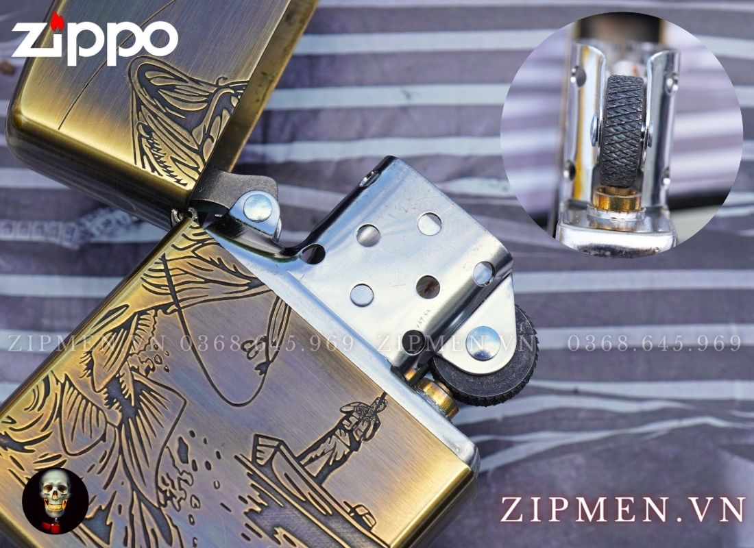 Zippo Armor cao cấp chủ đề câu cá